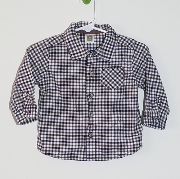 Carter's Gingham Button Down Polo Shirt 9m - Picture 1 of 3